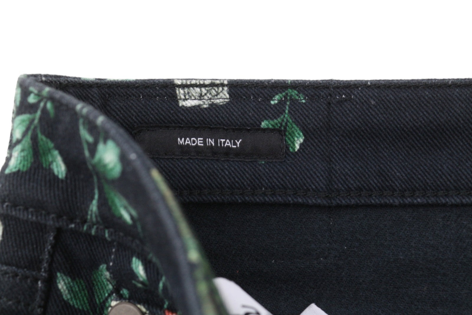 R13 Kick Fit Women Jeans 27 Useless Treasueres Black Floral Print Ankle Cropped