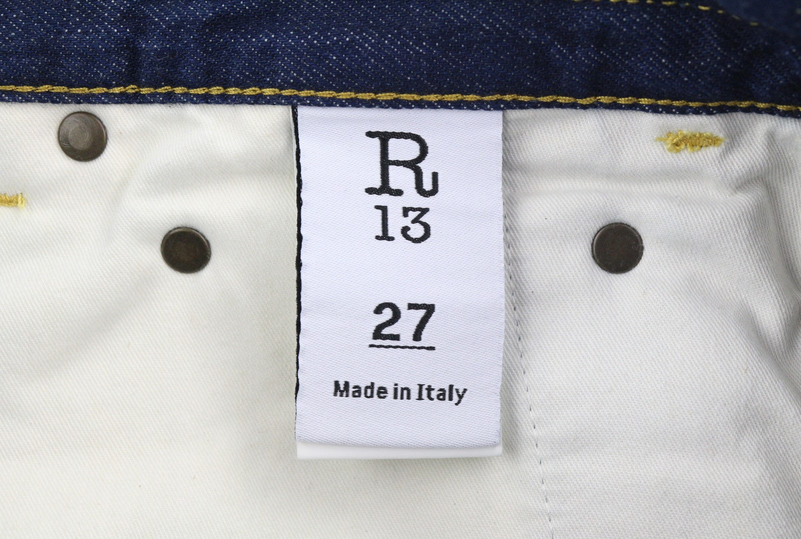 R13 Double Pocket Boyfriend Women Jeans 27 Riley Indigo Ankle Cropped Regular