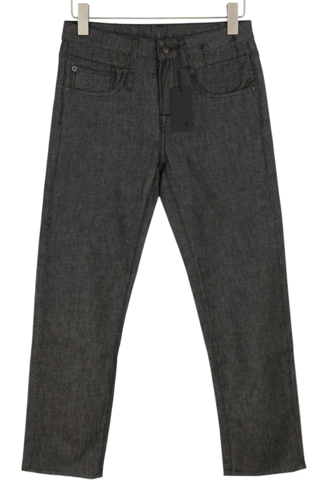 R13 Boy Straight Women Jeans 26 Vintage Grey Zip Fly Dark Denim Pockets Casual