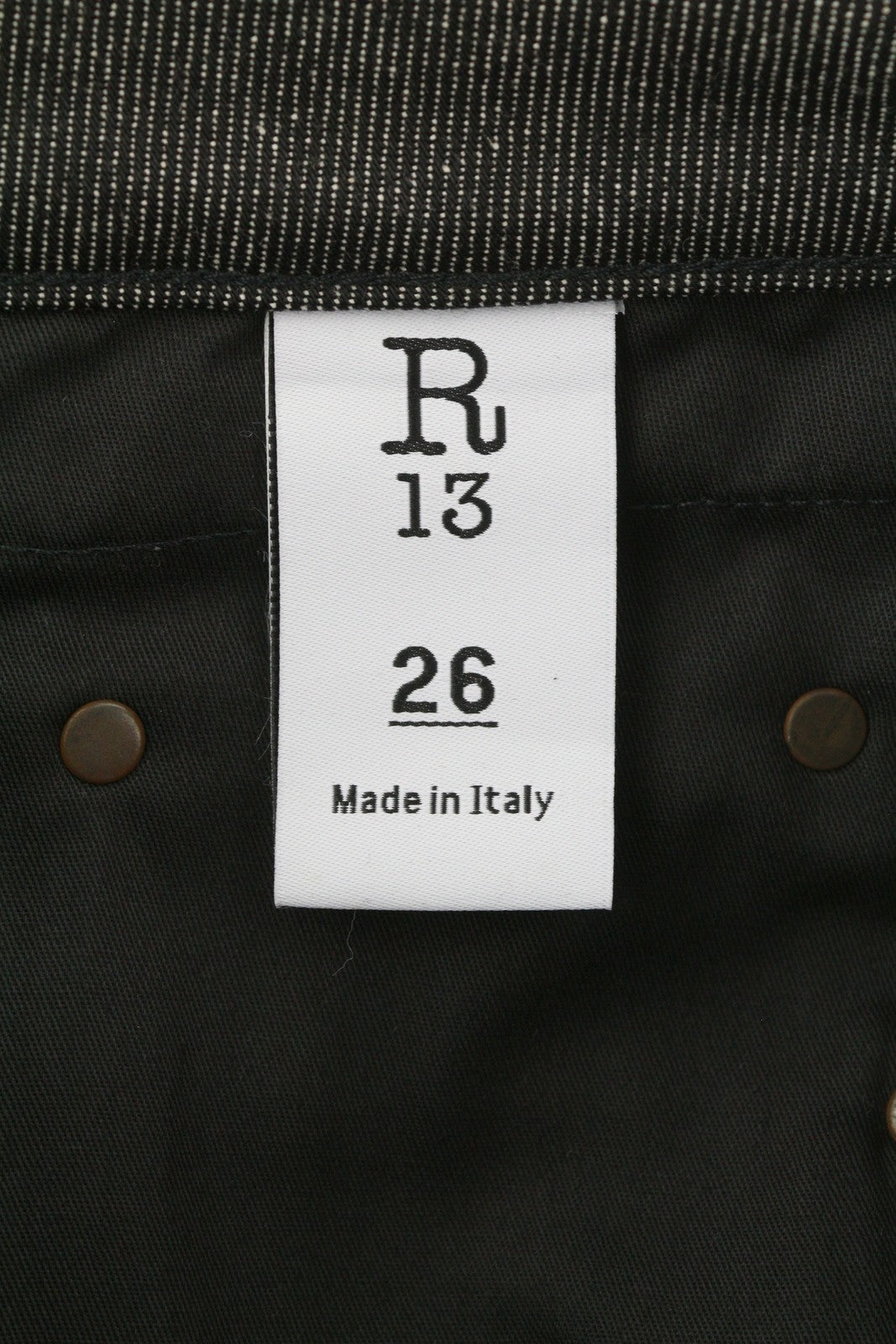 R13 Boy Straight Women Jeans 26 Vintage Grey Zip Fly Dark Denim Pockets Casual