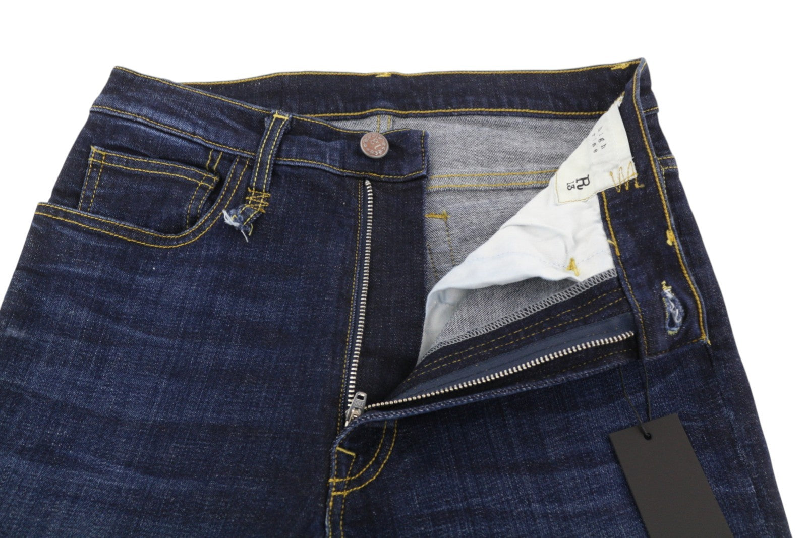 R13 High Rise Skinny Women Jeans 27 Howell Indigo Washed Faded Denim RRP€475