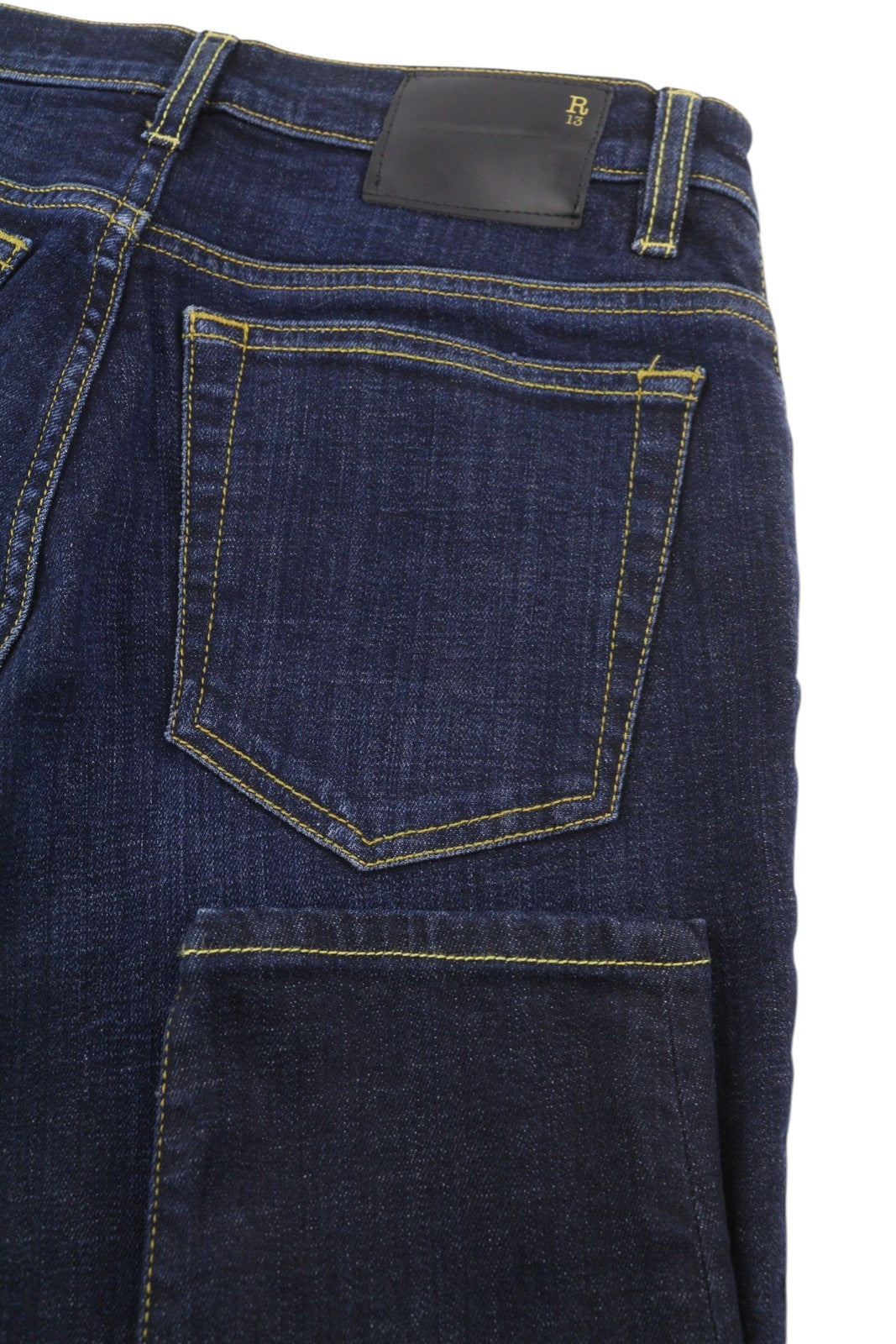 R13 High Rise Skinny Women Jeans 27 Howell Indigo Washed Faded Denim RRP€475