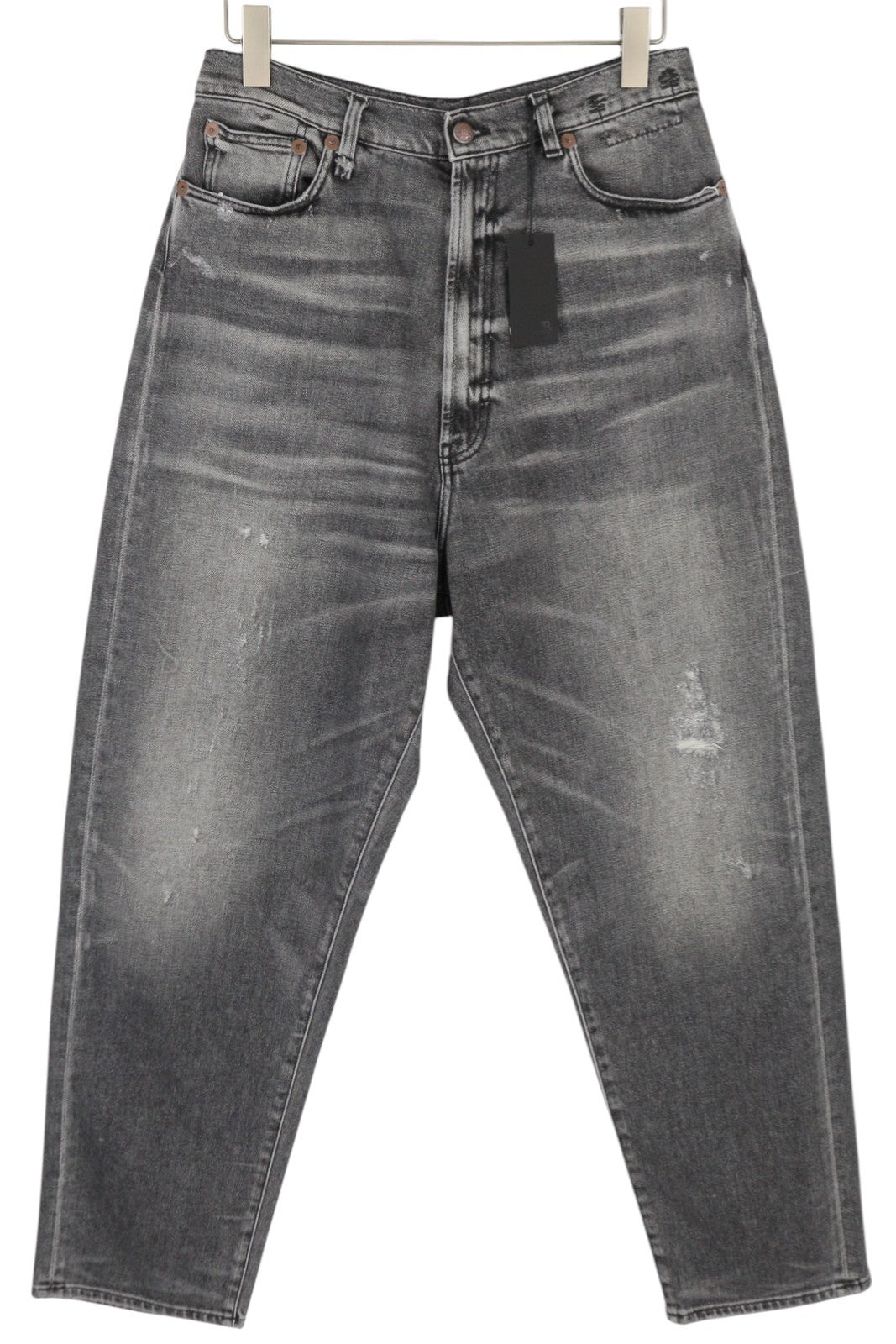 R13 Jennie Tapered Women Jeans 27 Vintage Grey Faded Ripped Distress RRP€540