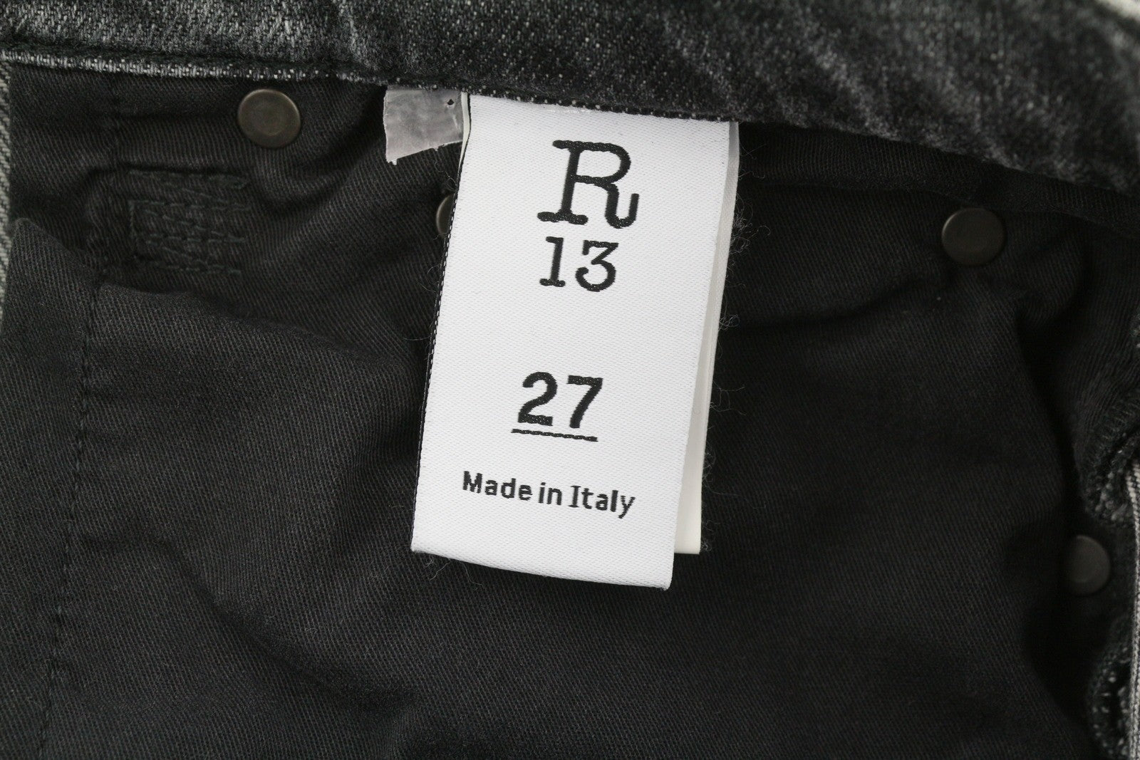 R13 Jennie Tapered Women Jeans 27 Vintage Grey Faded Ripped Distress RRP€540