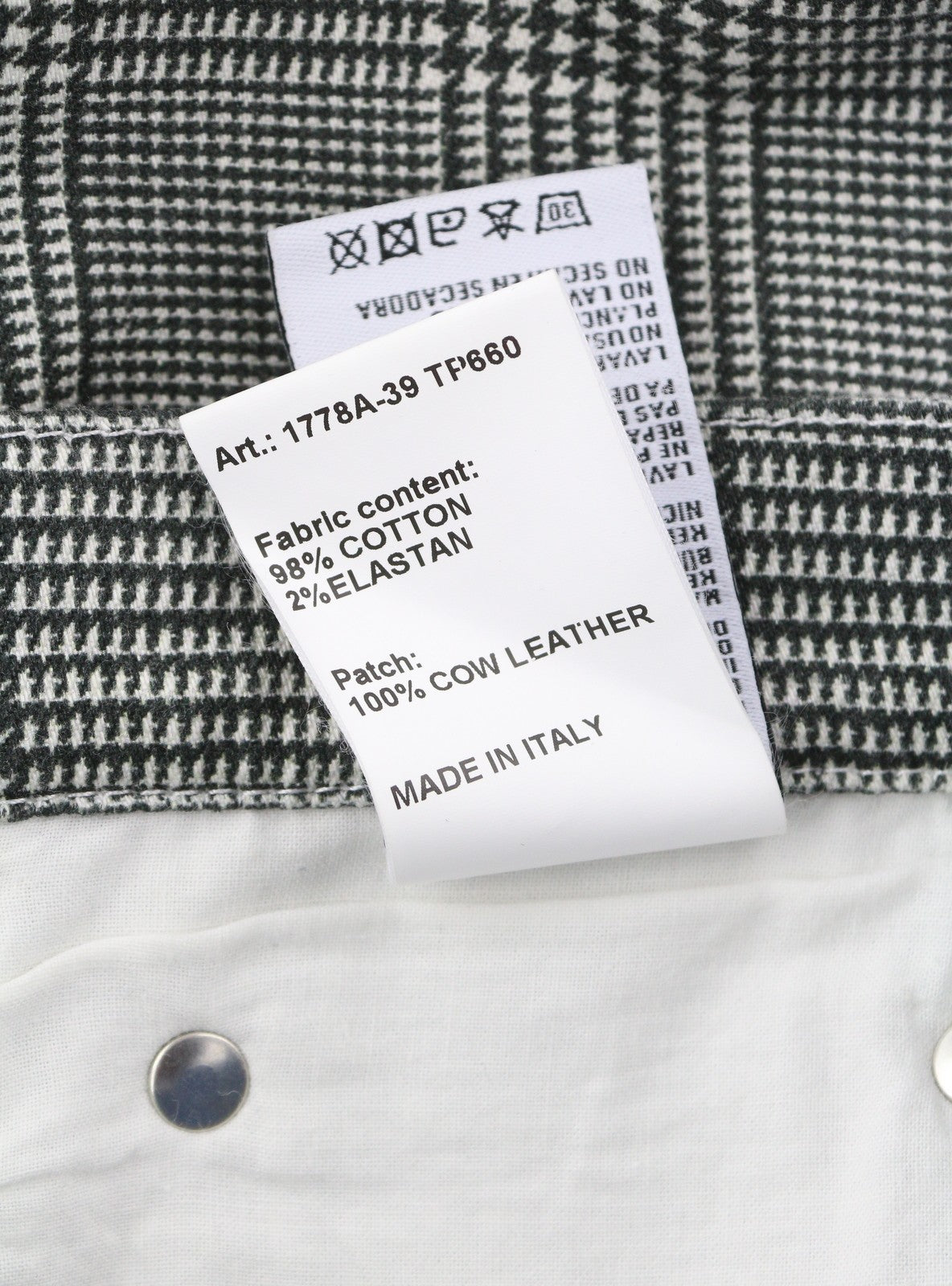 R13 Jane Women Jeans 27 Printed Glen Plaid Straight Flared Fit Stretch RRP€699