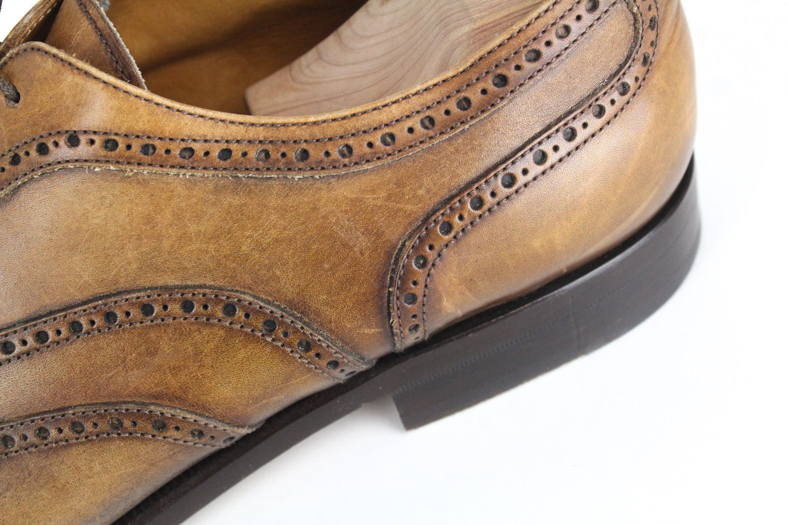 SUITSUPPLY Men's Formal Shoes EU44.5 Brown Oxford Leather Laced Low-Top