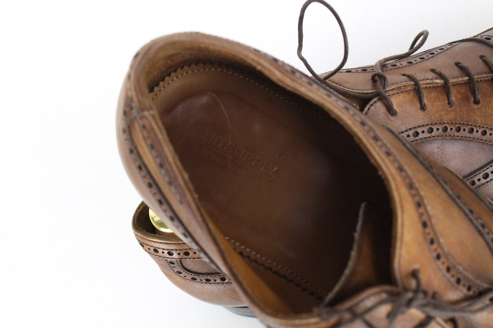 SUITSUPPLY Men's Formal Shoes EU44.5 Brown Oxford Leather Laced Low-Top