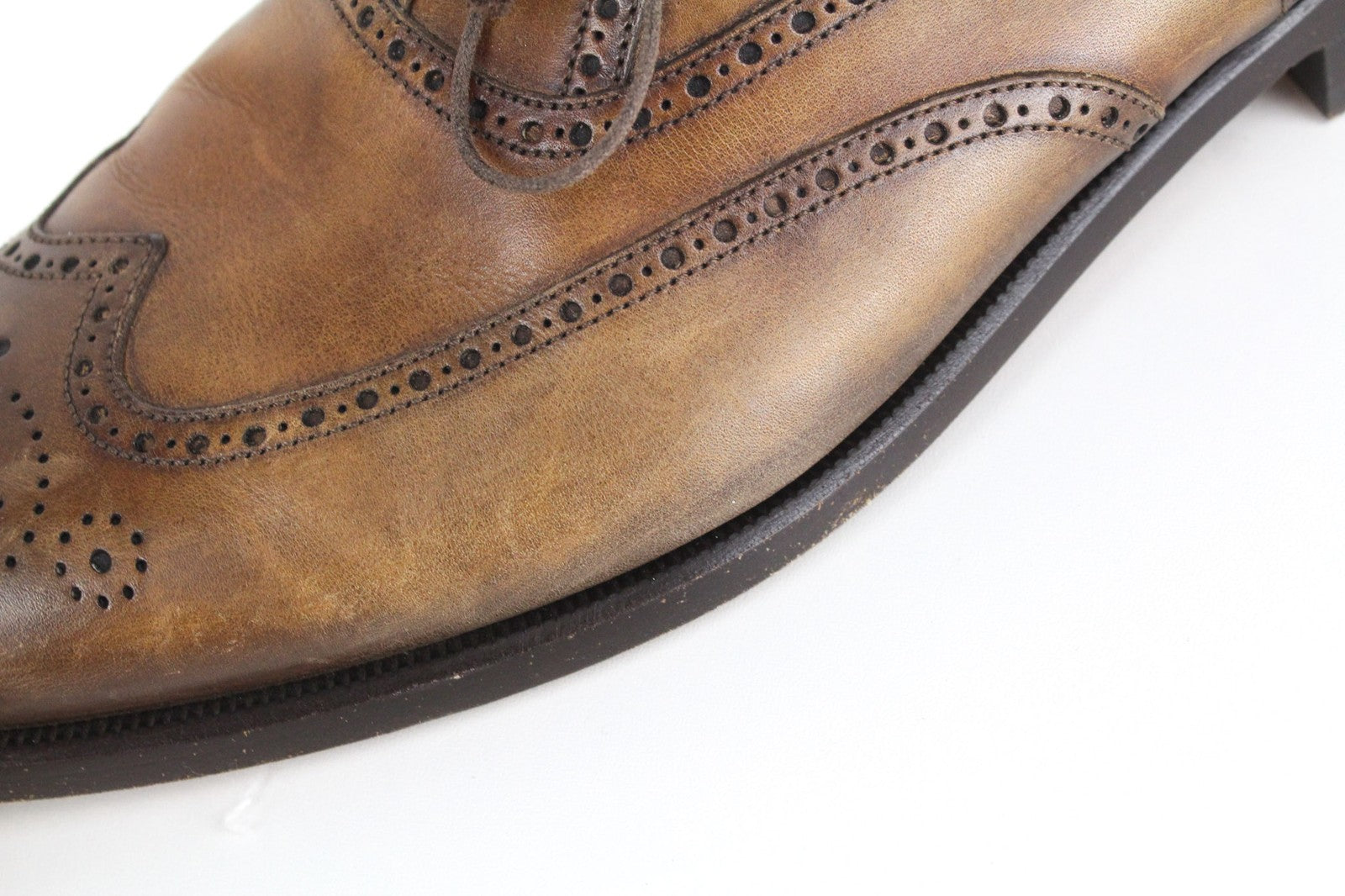 SUITSUPPLY Men's Formal Shoes EU44.5 Brown Oxford Leather Laced Low-Top