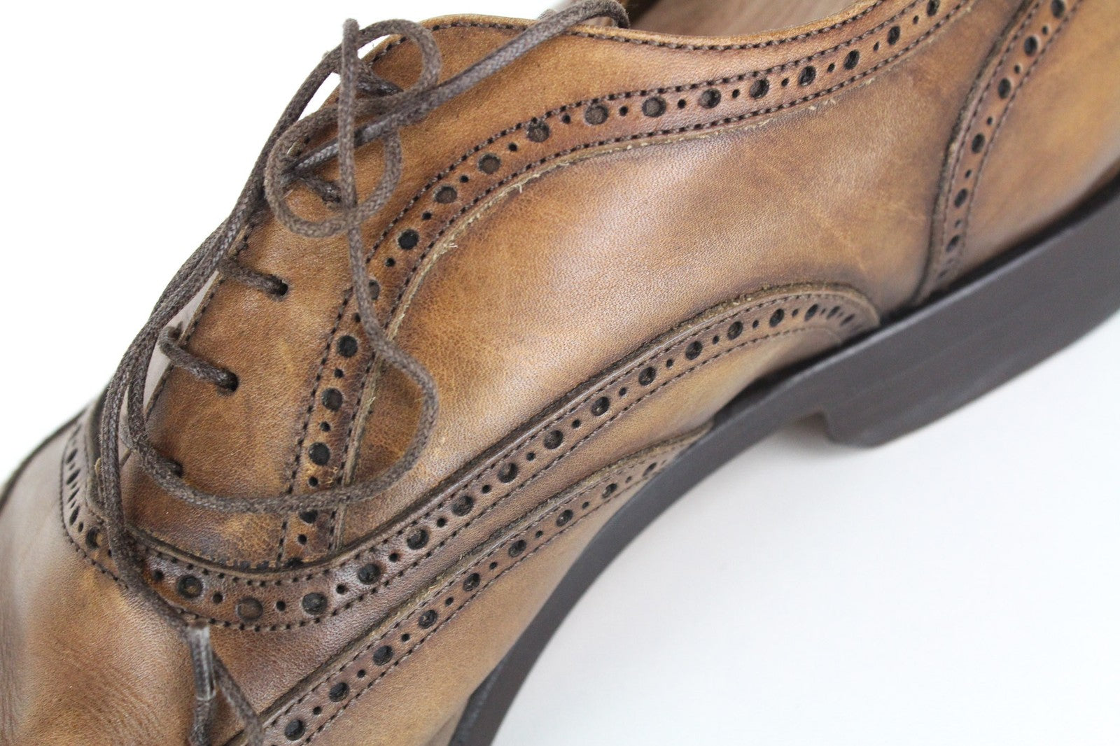 SUITSUPPLY Men's Formal Shoes EU44.5 Brown Oxford Leather Laced Low-Top