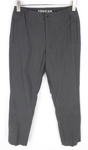 DENHAM Preston Women's Trousers S Grey Peated Stretch Front Slit Pocket
