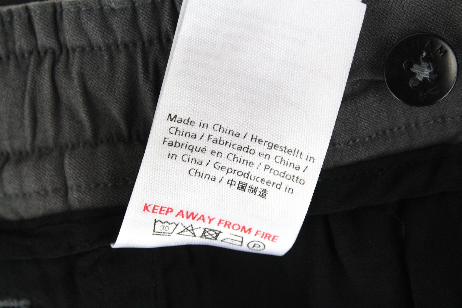 DENHAM Preston Women's Trousers S Grey Peated Stretch Front Slit Pocket