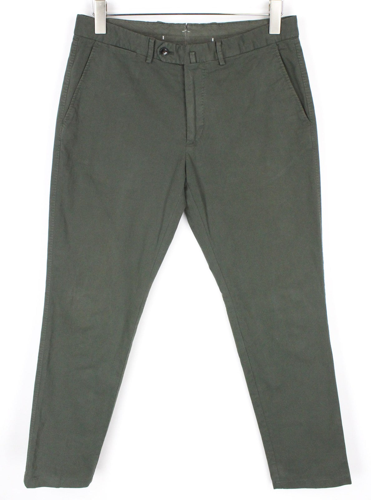 SUITSUPPLY Porto Novo Men's Trousers UK32R Green Cotton Stretch Lined Pants