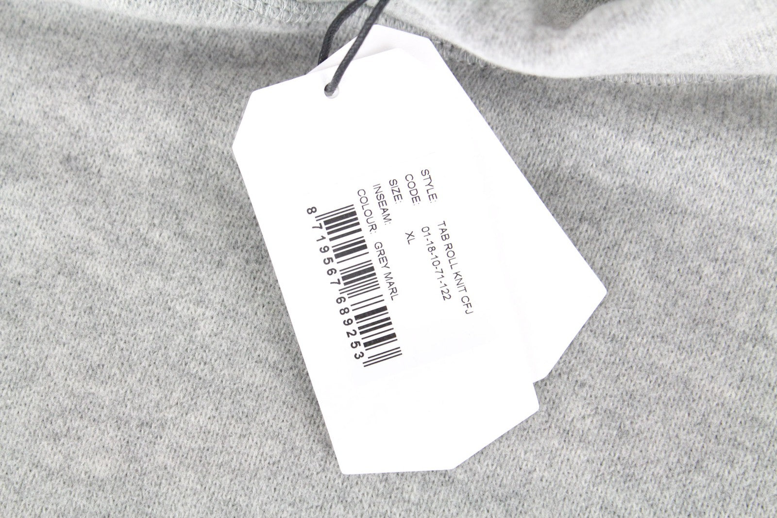 DENHAM Women's Sweatshirt XL Grey Marl Cotton Stretch Roll Neck Pullover