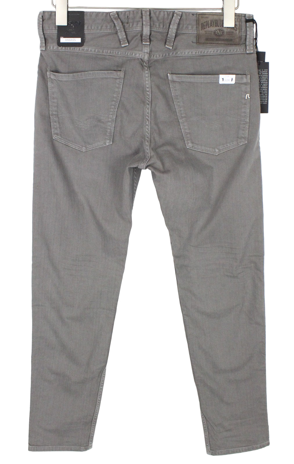 REPLAY Anbass Men's Jeans W29/L30 Grey Denim Slim Cotton Stretch Casual