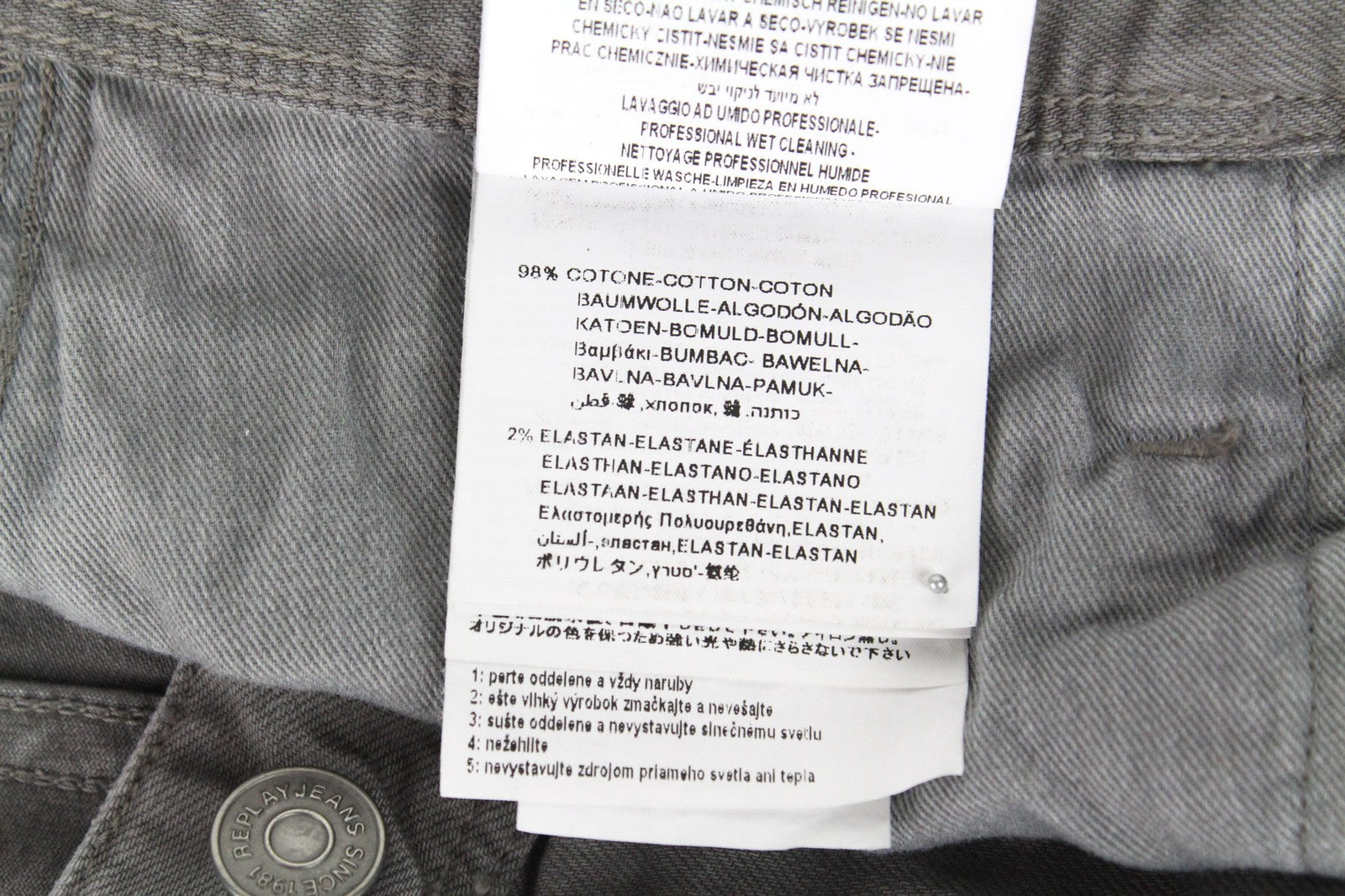 REPLAY Anbass Men's Jeans W29/L30 Grey Denim Slim Cotton Stretch Casual