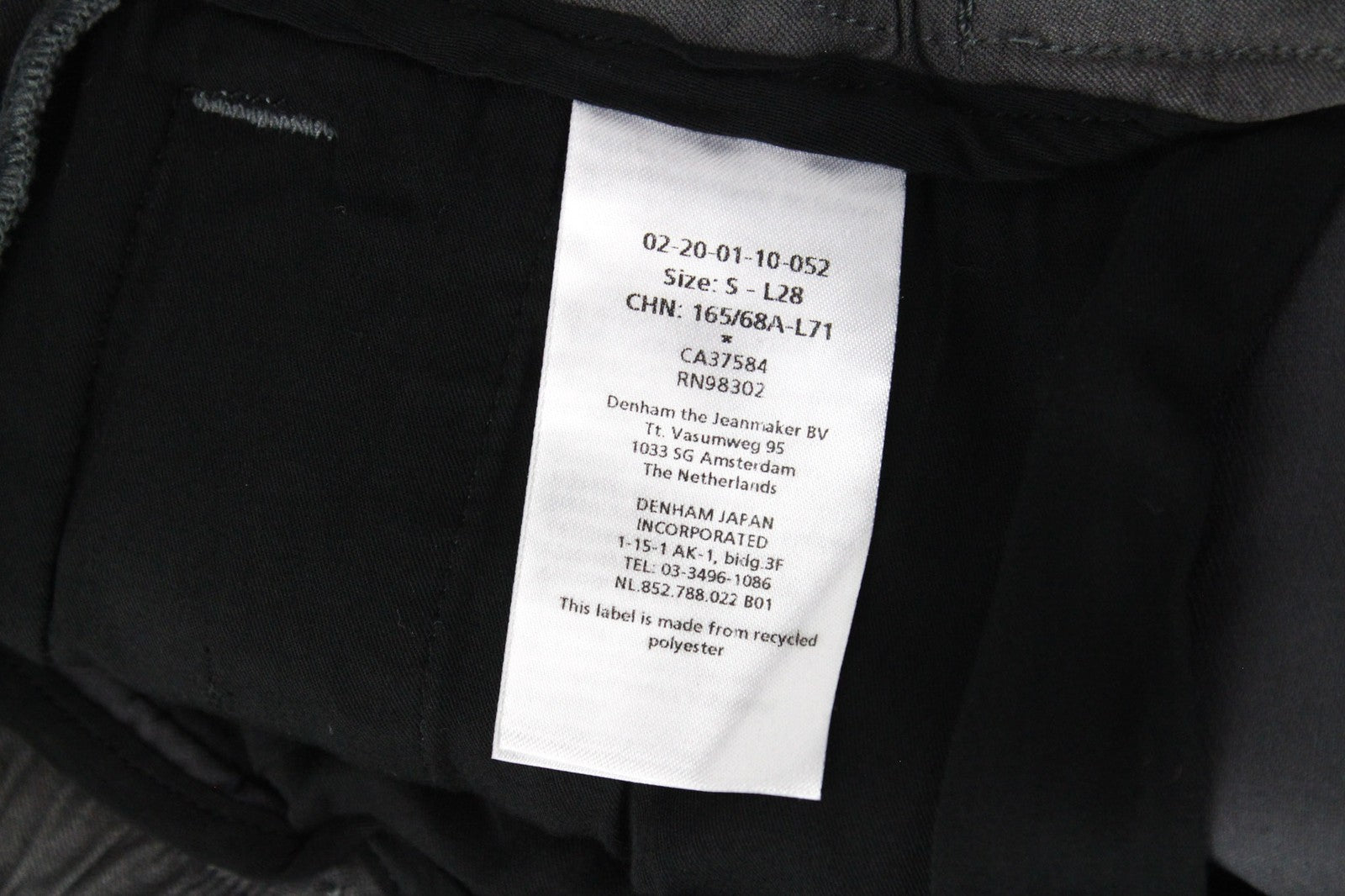 DENHAM Preston Women's Trousers S Grey Stretch Pleated Front Zip Style