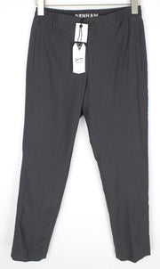 DENHAM Preston Women's Trousers S Grey Stretch Pleated Zip Classic Pants