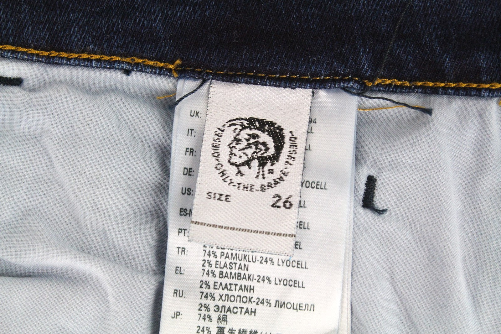 DIESEL D-Bazer 083AT Jeans W26/L30 Dark Blue Tapered Stretch Button Fly