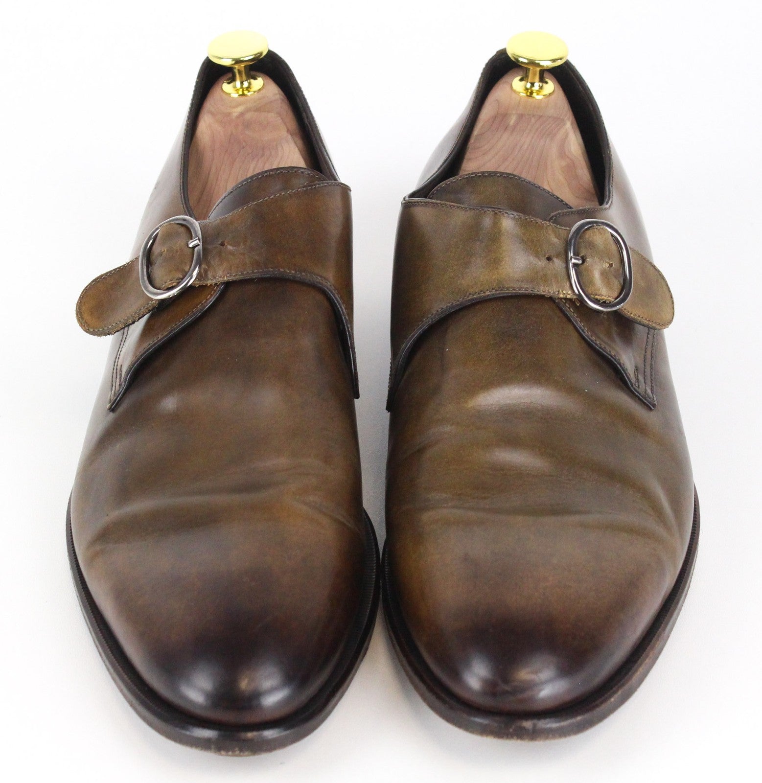 SUITSUPPLY Men's Formal Shoes EU43 Brown Buckled Leather Low-Top Dress