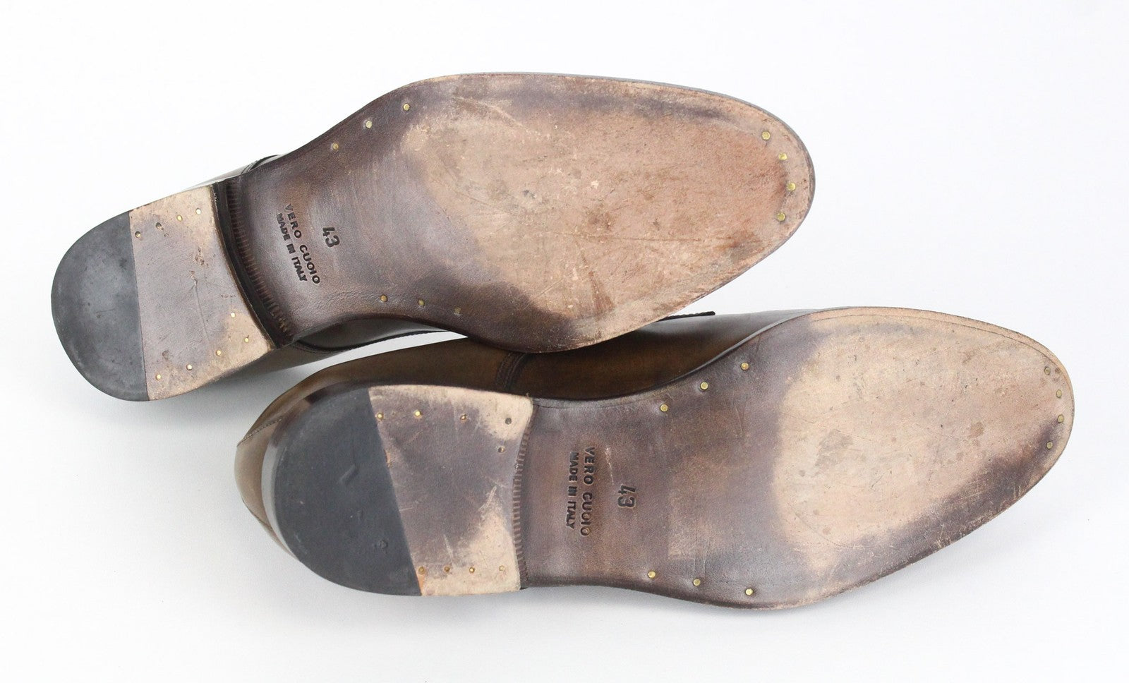 SUITSUPPLY Men's Formal Shoes EU43 Brown Buckled Leather Low-Top Dress