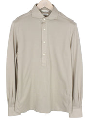 SUITSUPPLY Shirt 39/ 15 1/2/40/ 15 3/4 Beige Cotton Extra Slim Polo Neck