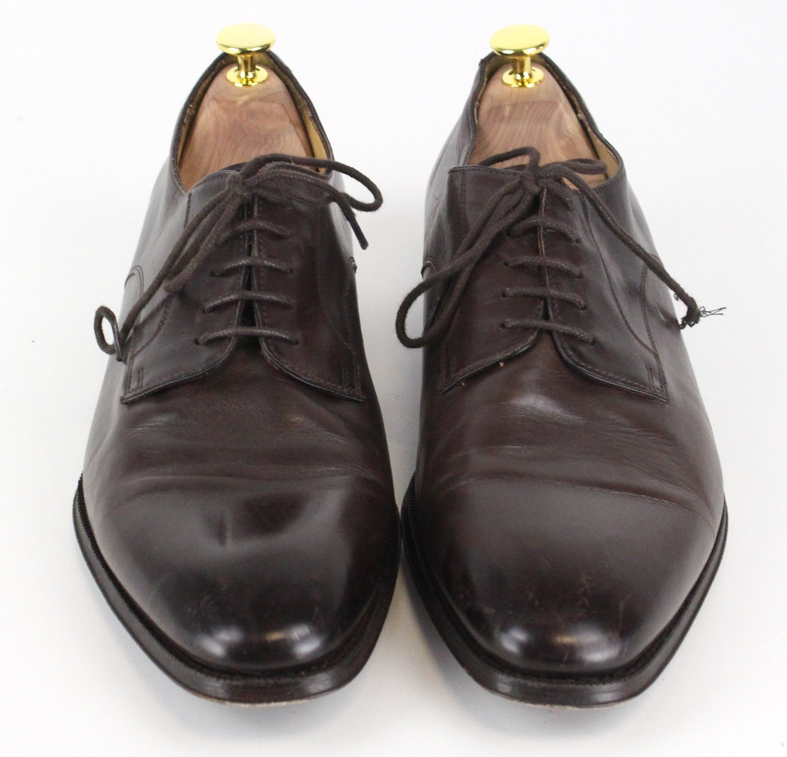 SUITSUPPLY Men's Formal Shoes EU44 Dark Brown Leather Classic Low-Top Dress