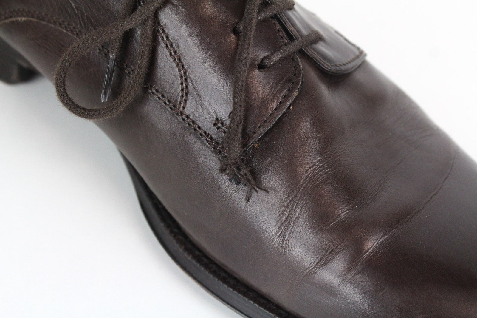 SUITSUPPLY Men's Formal Shoes EU44 Dark Brown Leather Classic Low-Top Dress