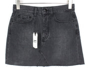 DENHAM Pearl Women's Skirt W25 Black Washed Cotton Mini Denim 5-Pocket Style