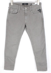 REPLAY Anbass Men's Jeans W30/L34 Grey Slim Fit Cotton Stretch Denim Pants