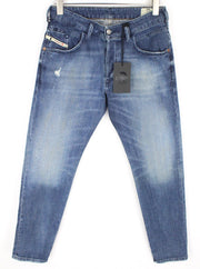 DIESEL D-Bazer 0870H Men's Jeans W29/L32 Blue Tapered Stretch Cotton Button Fly