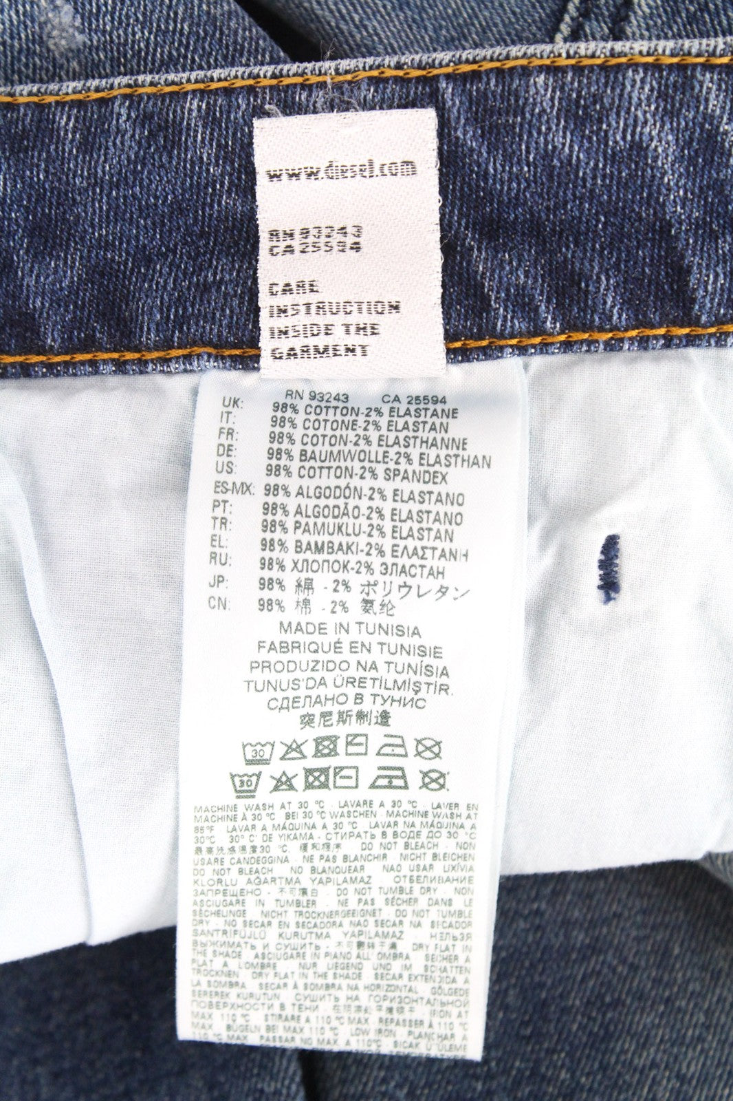 DIESEL D-Bazer 0870H Men's Jeans W29/L32 Blue Tapered Stretch Cotton Button Fly