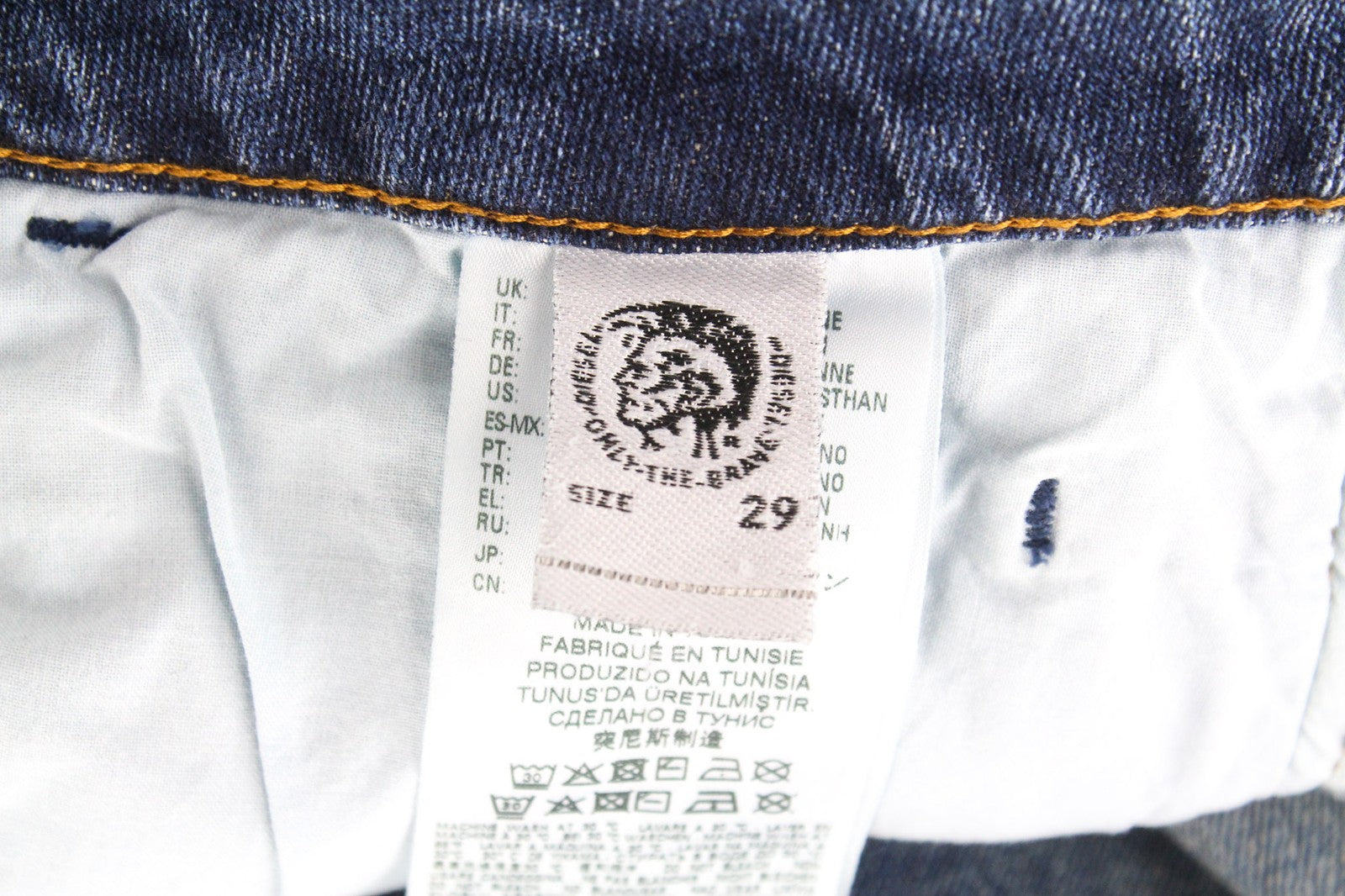 DIESEL D-Bazer 0870H Men's Jeans W29/L32 Blue Tapered Stretch Cotton Button Fly