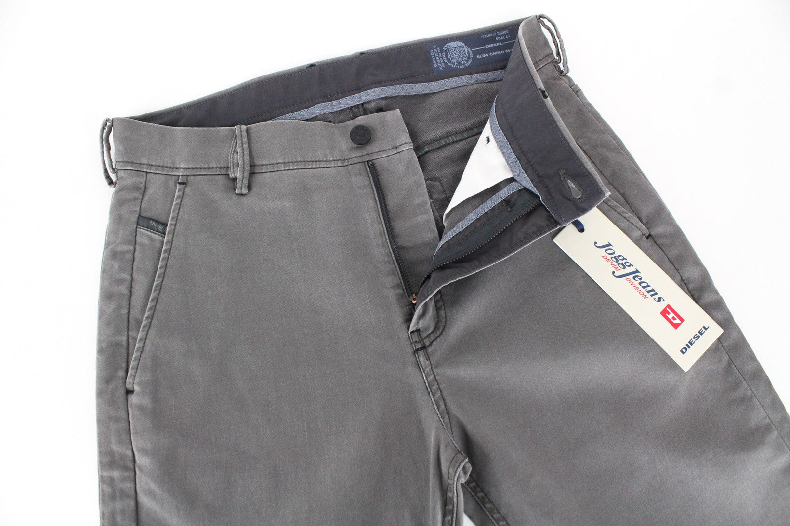 DIESEL Slim-Chino-M-NE 0685E Men's Jeans W28 Jogg Slim Grey Stretch Cotton
