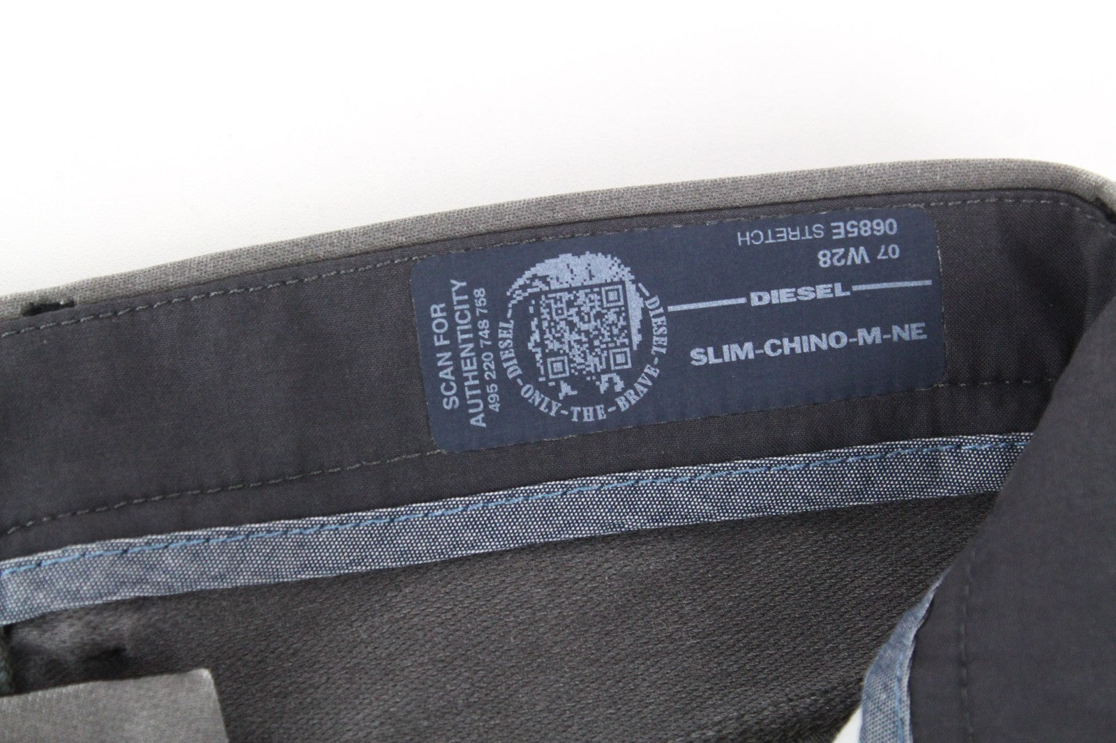 DIESEL Slim-Chino-M-NE 0685E Men's Jeans W28 Jogg Slim Grey Stretch Cotton