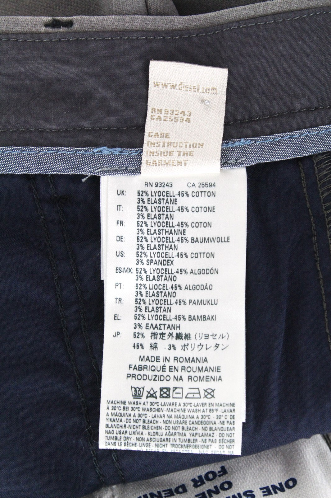 DIESEL Slim-Chino-M-NE 0685E Men's Jeans W28 Jogg Slim Grey Stretch Cotton