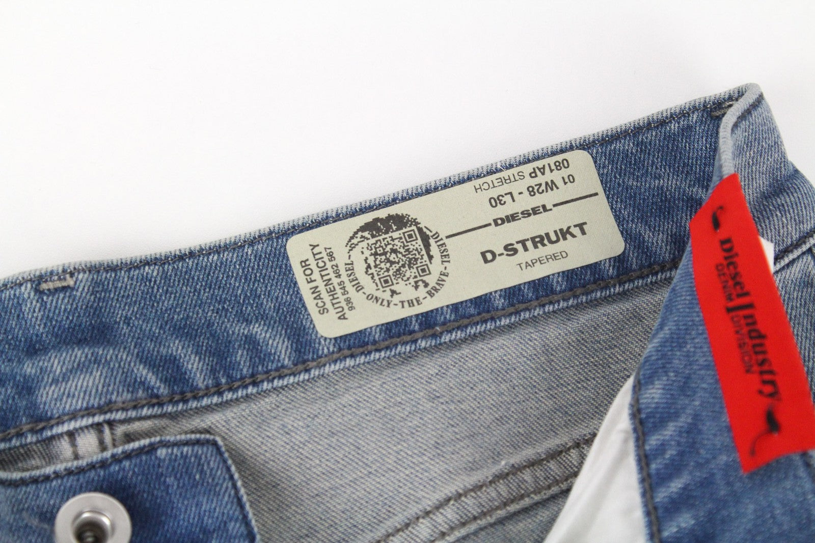 DIESEL D-Strukt 081AP Men's Jeans W28/L30 Blue Tapered Fit Cotton Stretch