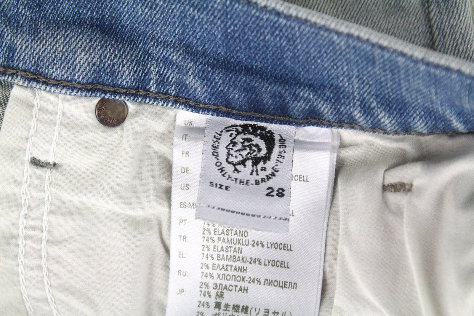 DIESEL D-Strukt 081AP Men's Jeans W28/L30 Blue Tapered Fit Cotton Stretch