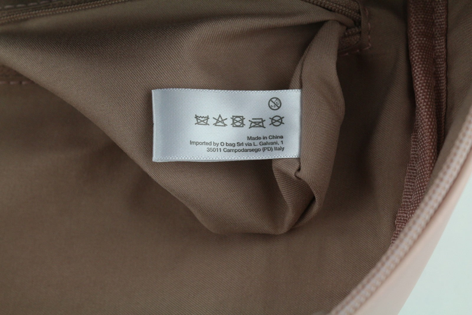 O BAG Sofia Women Bag OS Light Pink Double Handles Zipper Closure Logo Backpack