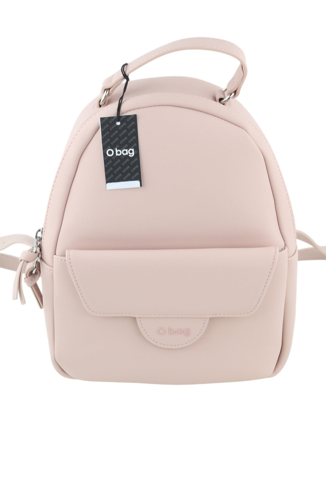 O BAG Sofia Women Bag OS Light Pink Double Handles Zipper Closure Logo Backpack
