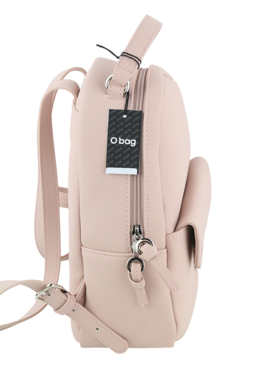 O BAG Sofia Women Bag OS Light Pink Double Handles Zipper Closure Logo Backpack