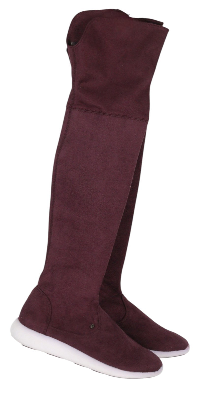 ARMANI EXCHANGE Women Shoes EU37 Burgundy Suede Leather Almond Toe Knee-Length