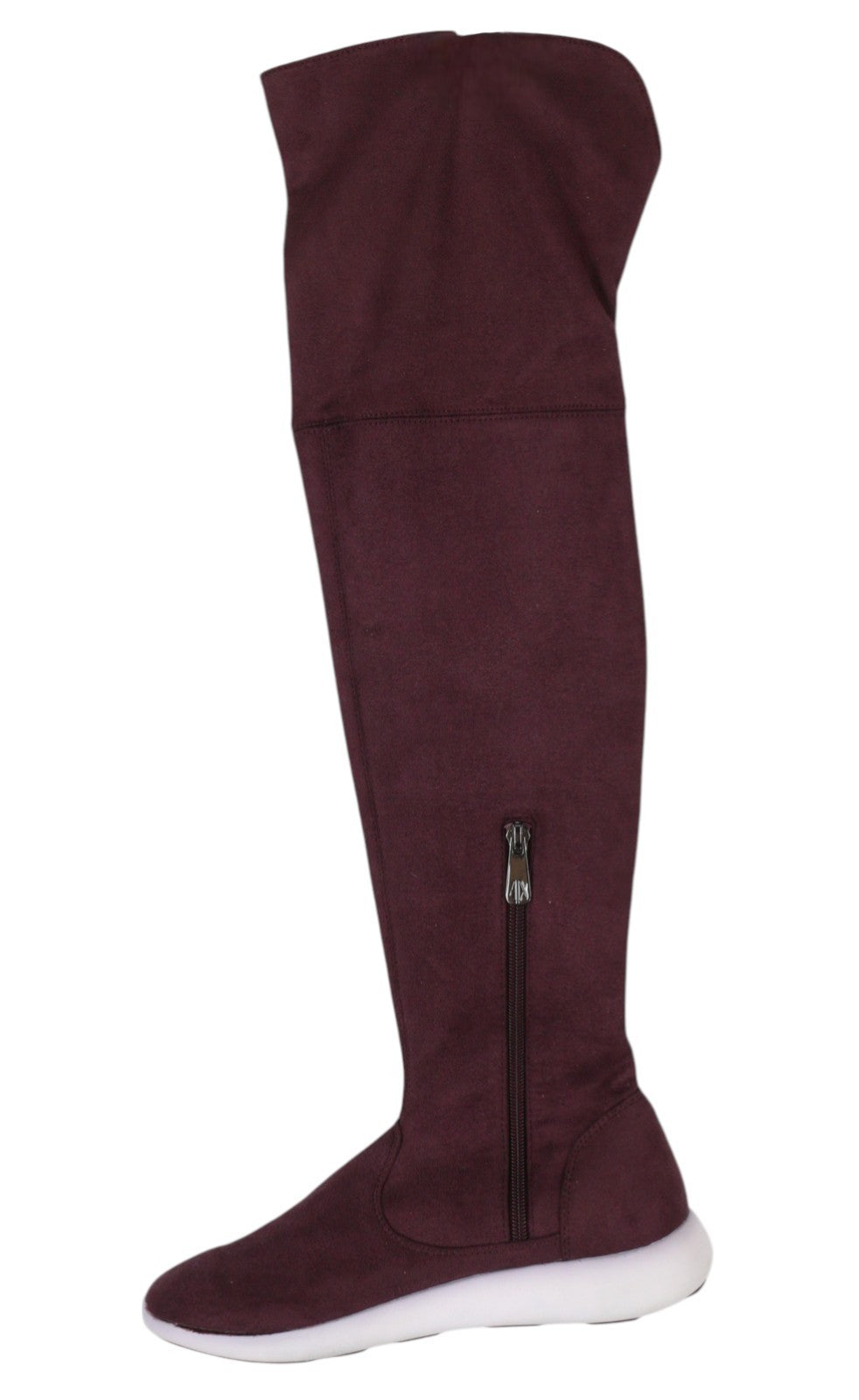 ARMANI EXCHANGE Women Shoes EU37 Burgundy Suede Leather Almond Toe Knee-Length