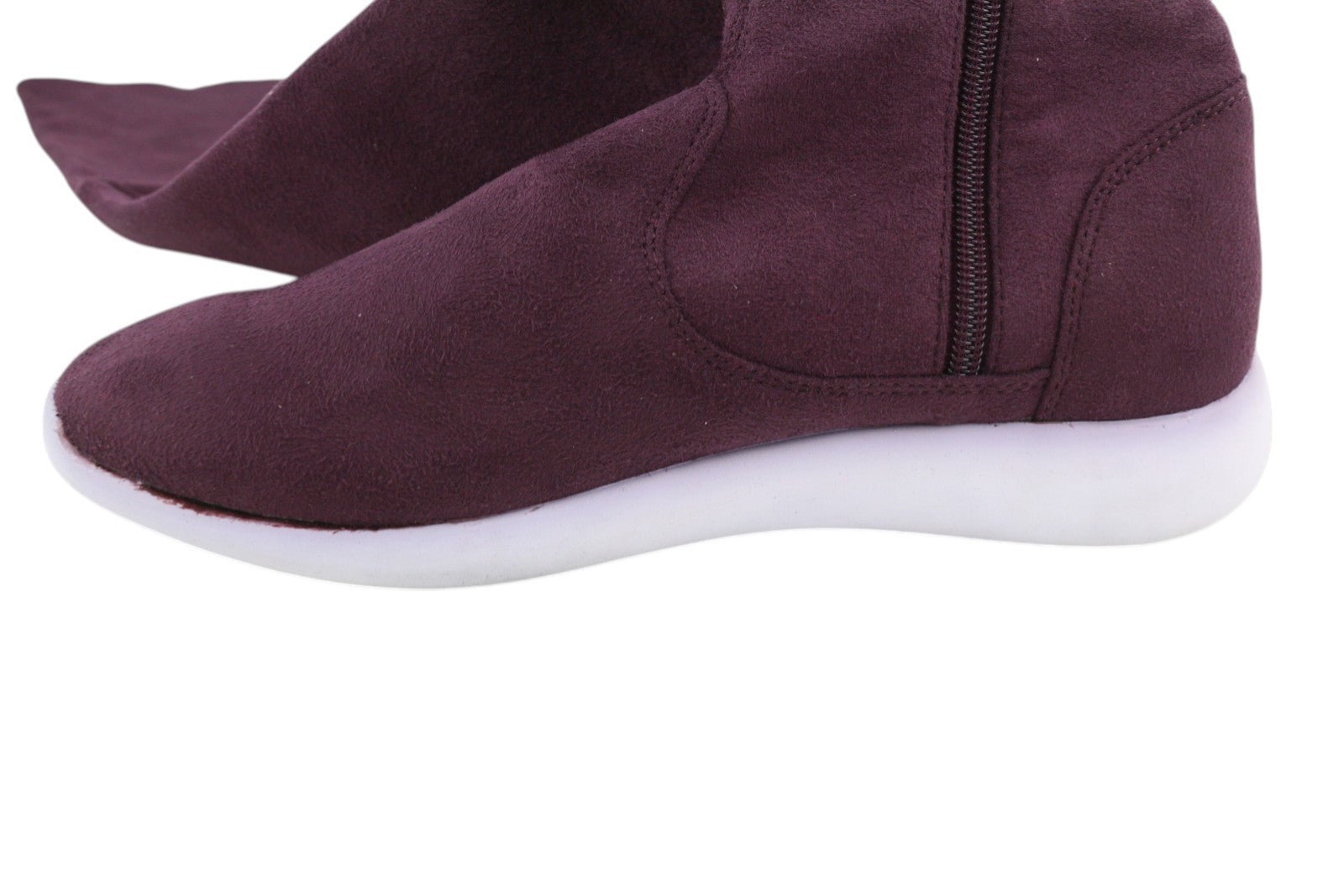 ARMANI EXCHANGE Women Shoes EU37 Burgundy Suede Leather Almond Toe Knee-Length