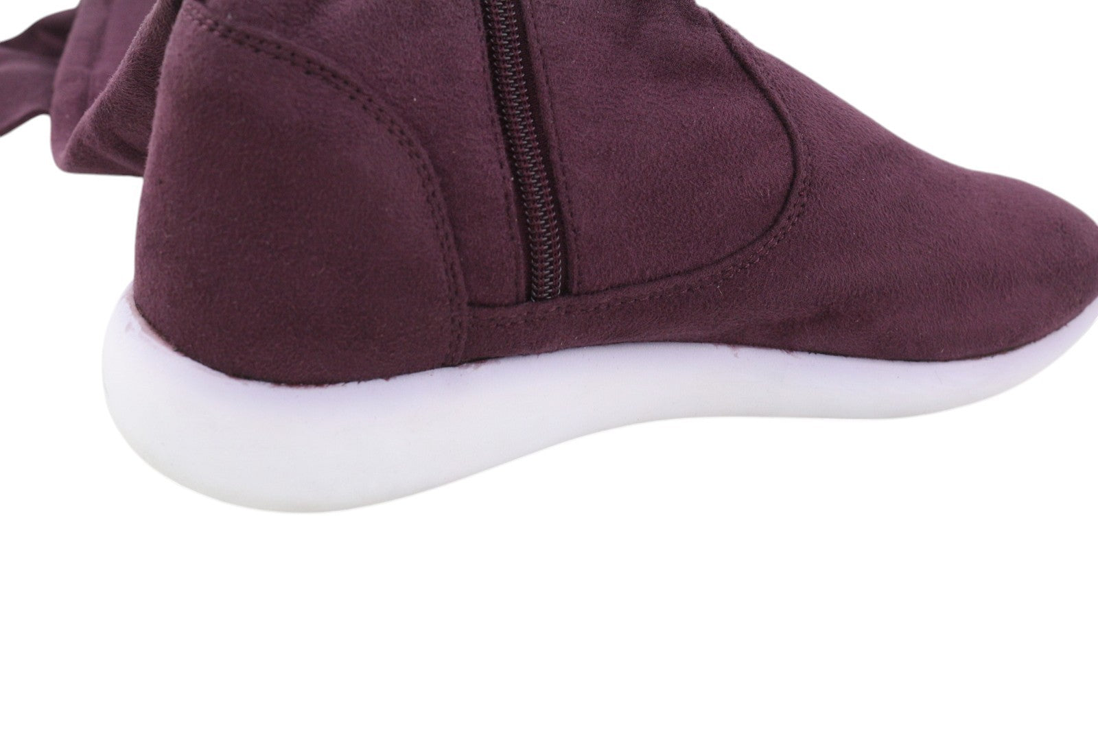 ARMANI EXCHANGE Women Shoes EU37 Burgundy Suede Leather Almond Toe Knee-Length