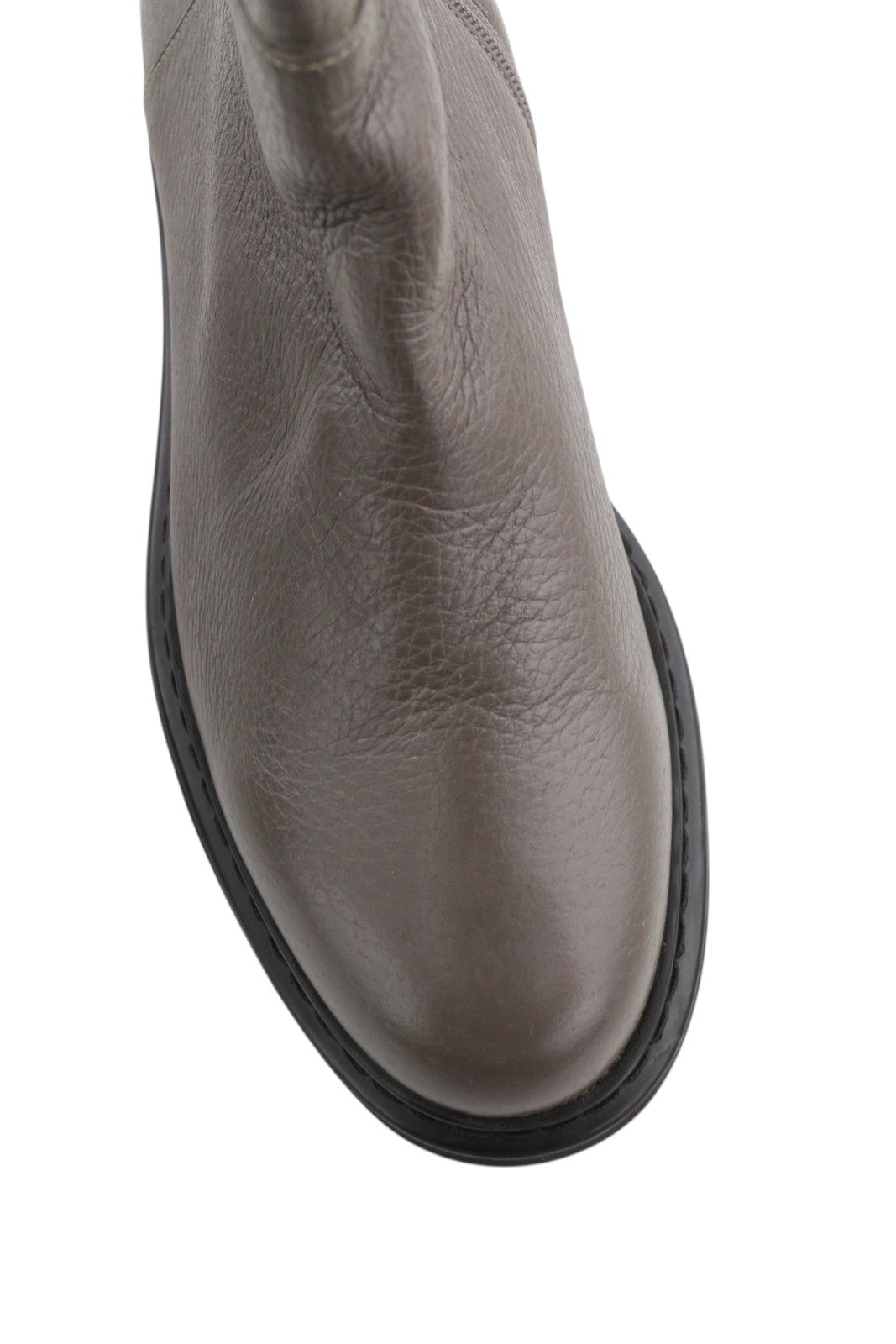 EMPORIO ARMANI X3N151 Women Boots EU37 Grey Leather Zipper Mid Top Almond Toe