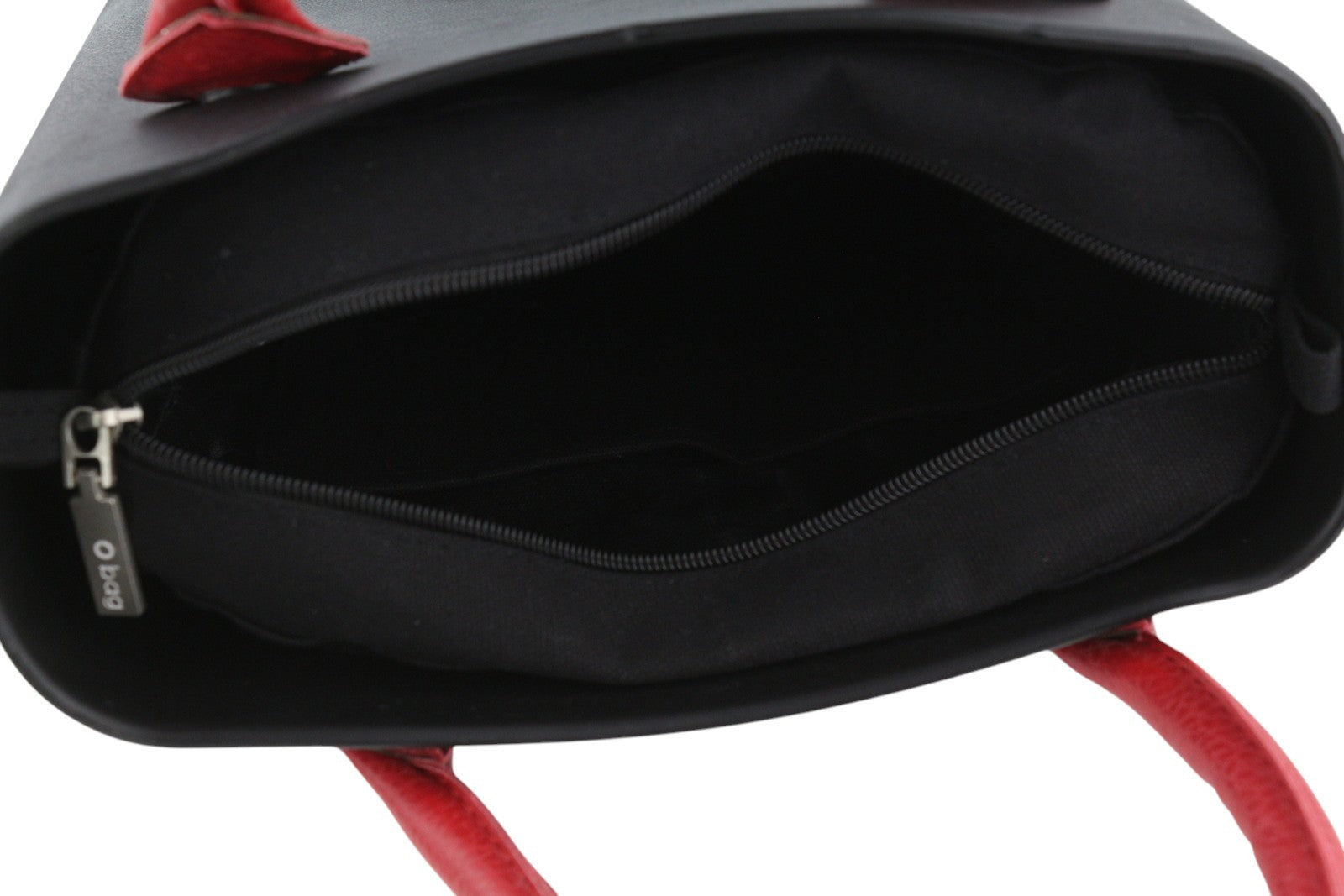 O BAG Chic Women Bag OS Black Textured Patterned Front With Inner Bag Logo Tote