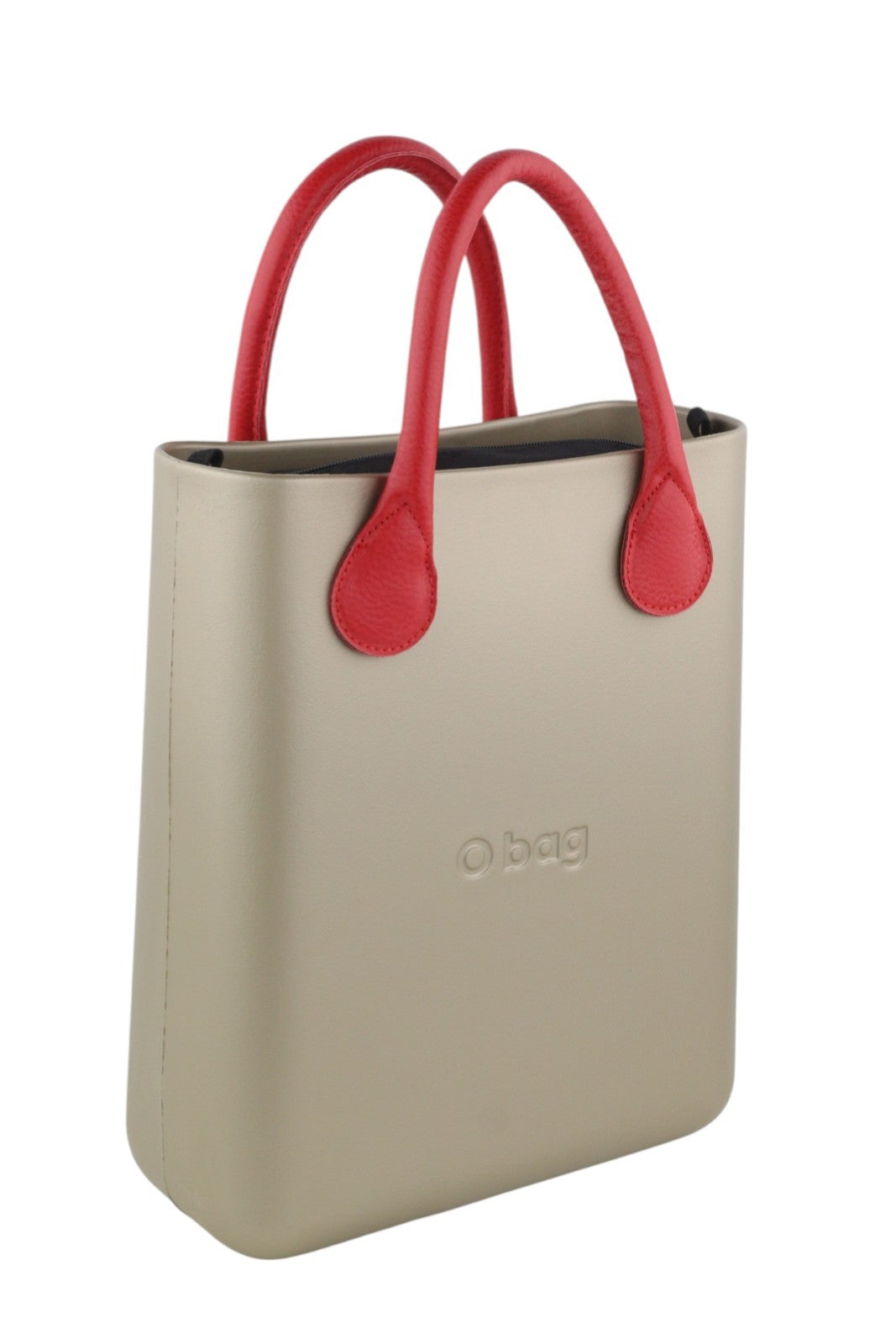 O BAG Chic Women's Bag OS Brown Gold Double Handles With Inner Bag Square Tote