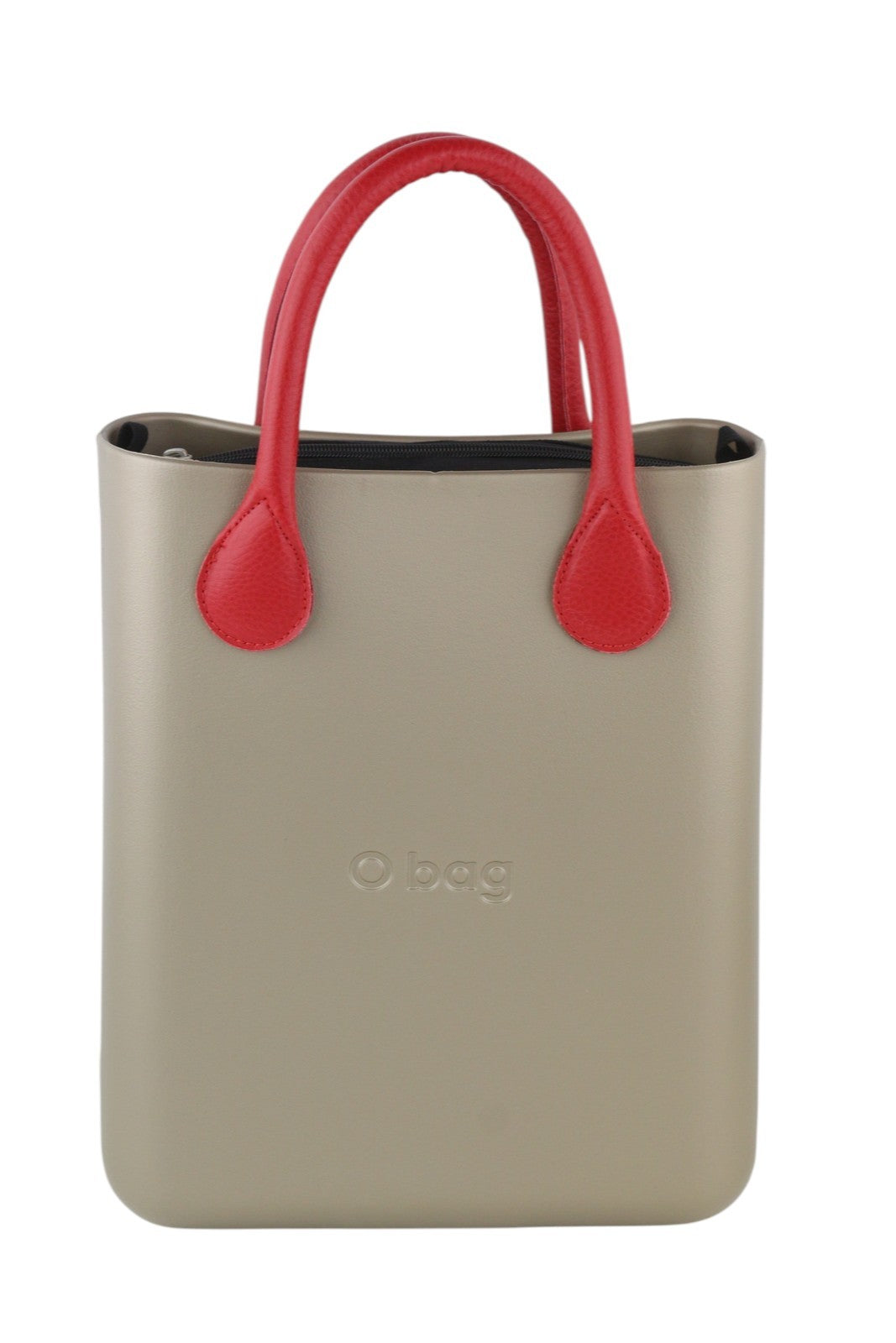 O BAG Chic Women's Bag OS Brown Gold Double Handles With Inner Bag Square Tote