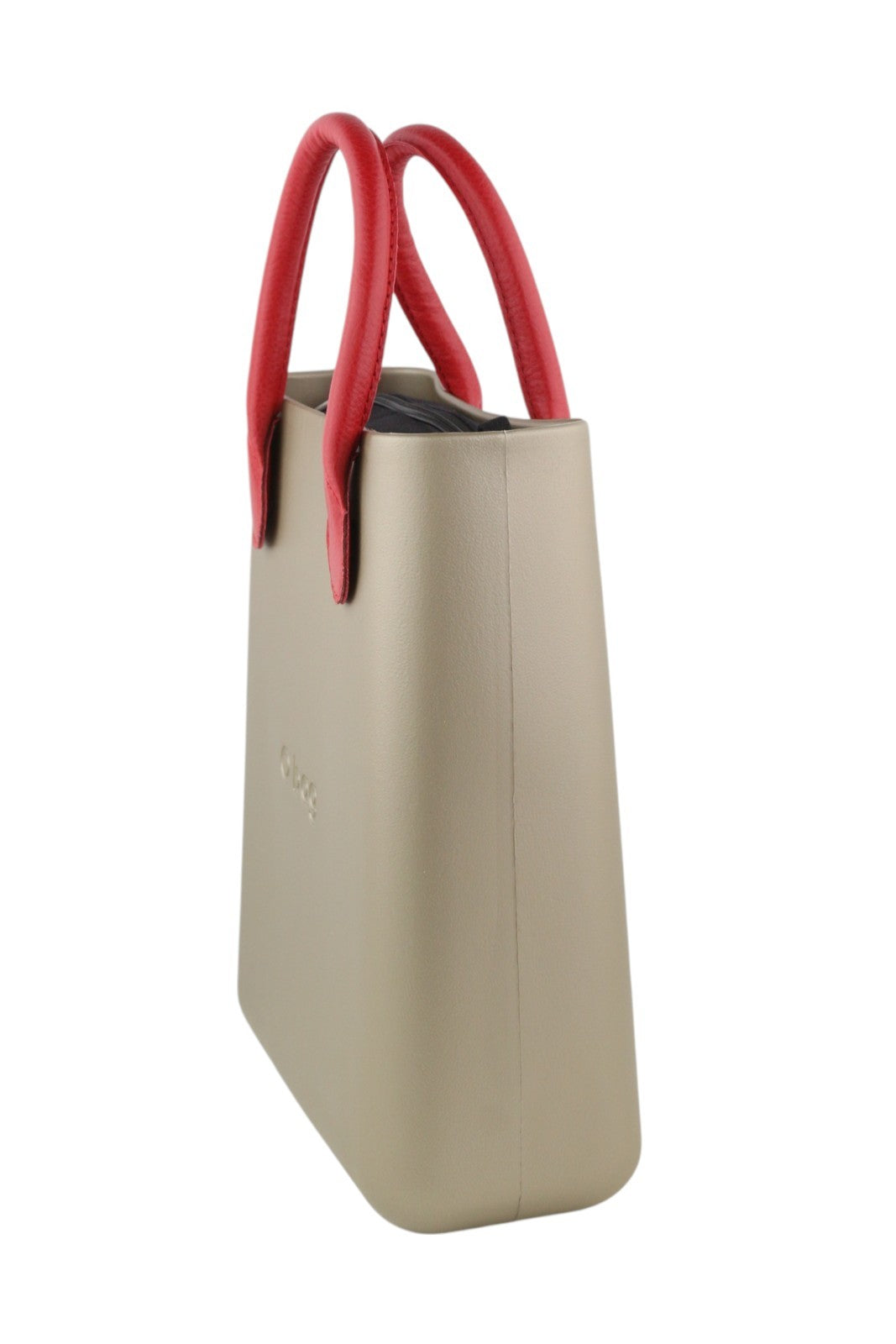 O BAG Chic Women's Bag OS Brown Gold Double Handles With Inner Bag Square Tote