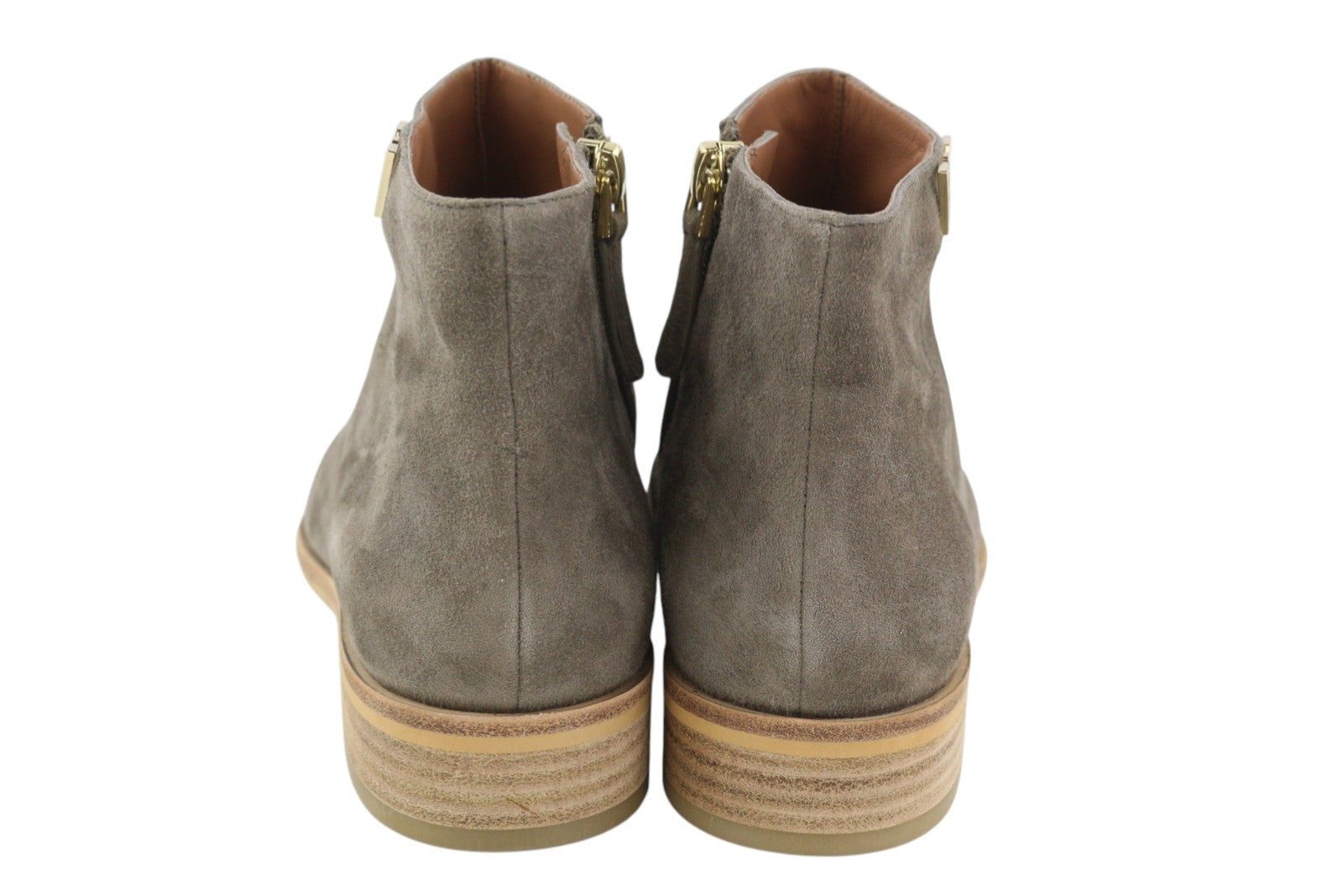 EMPORIO ARMANI X3M274 Women Boots EU37 Grey Suede Leather Almond Toe Ankle Zip